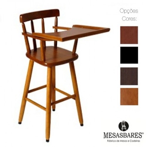 Cadeirão de Bebê e Criança Madeira Bar com Bandeja - Cod: 88